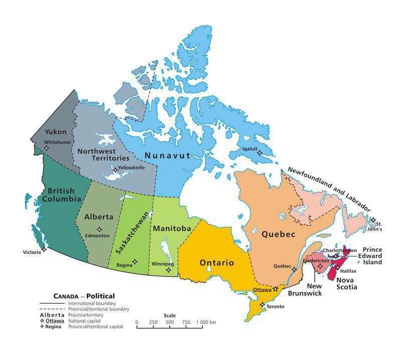 میانگین شهریه دانشجویان خارجی در مقاطع مختلف به تفکیک هر استان در کانادا